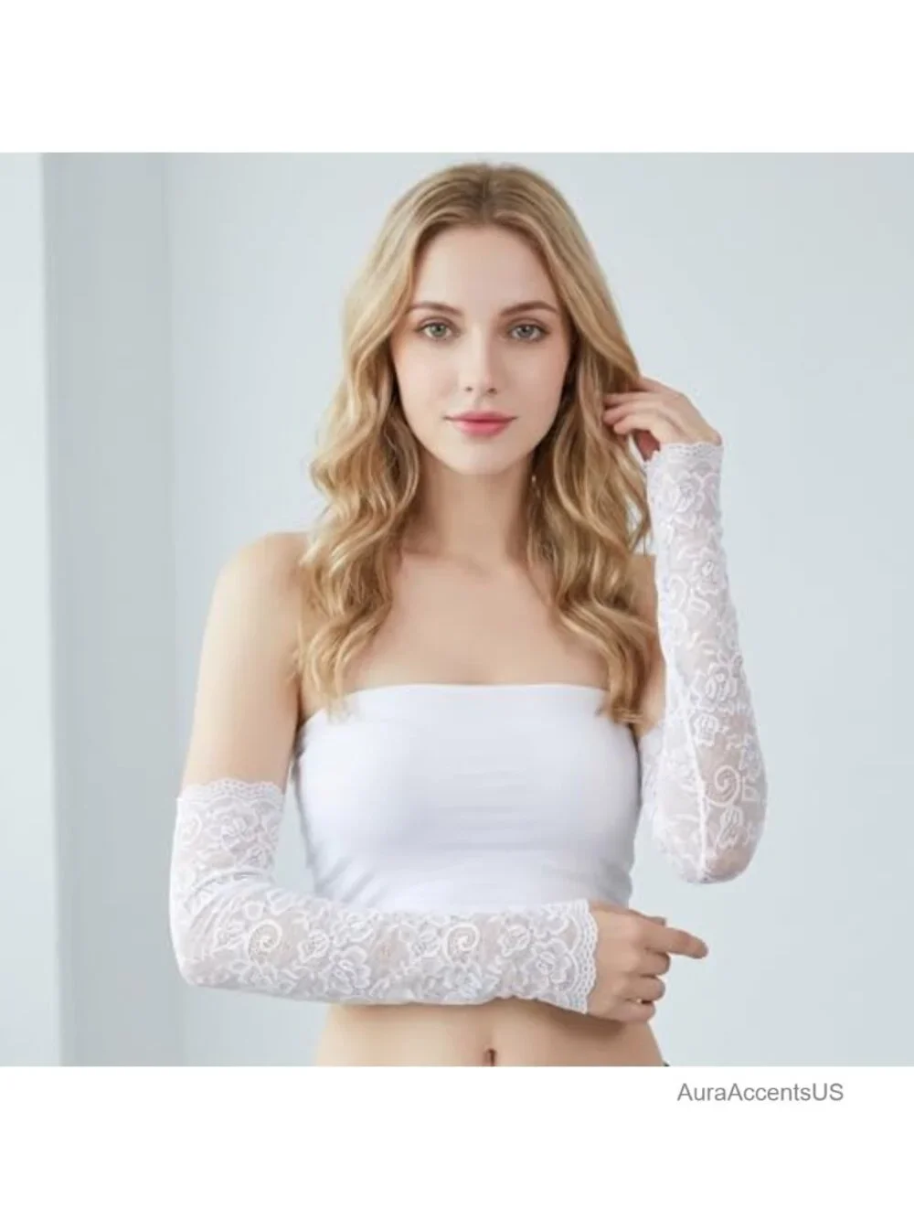 Fingerless Lace Arm Sleeves for Women Bridal Wedding Gloves